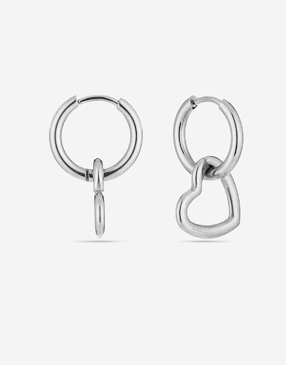 oorringen vallend hartje zilverkleurig