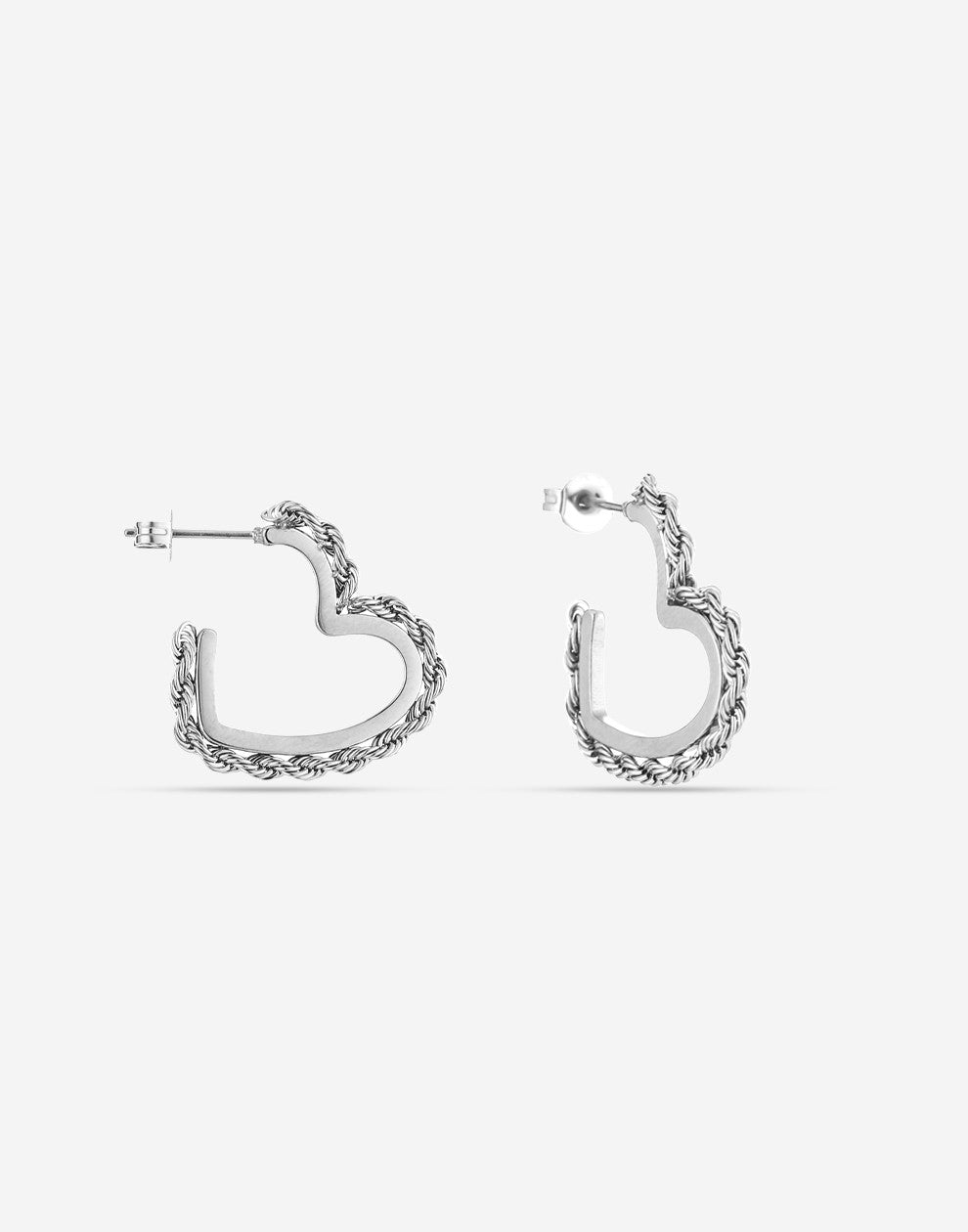 oorbellen hart vorm zilverkleurig