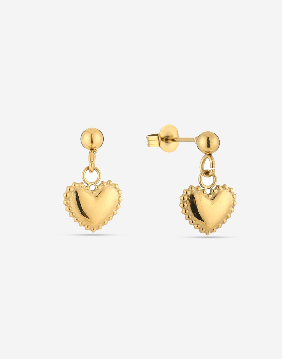 oorknopjes hartje goudkleurig