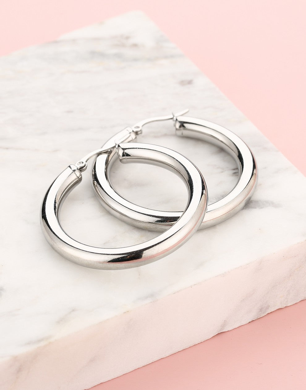 Chunky hoops 30mm zilverkleurig