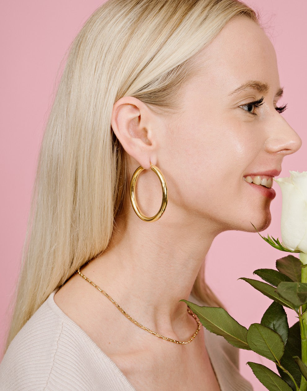 Chunky hoops 40mm goudkleurig