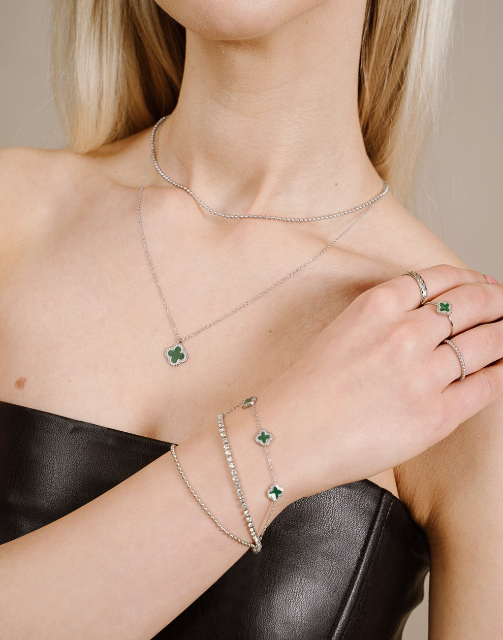 Necklace ball chain mini silver-colored