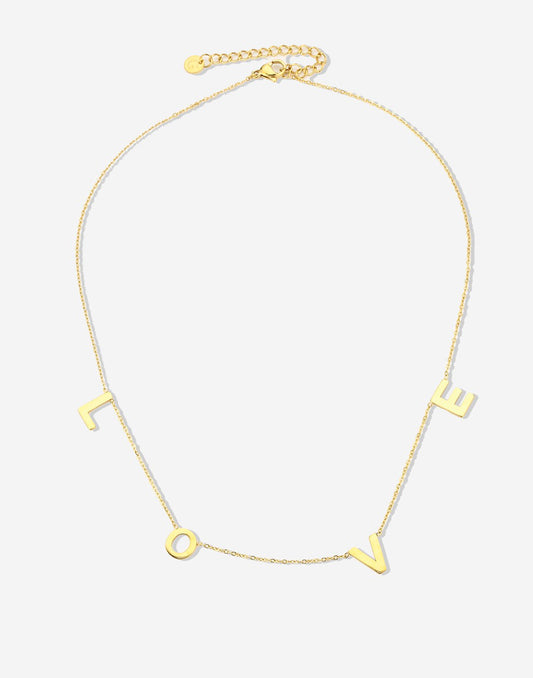 love ketting goudkleurig