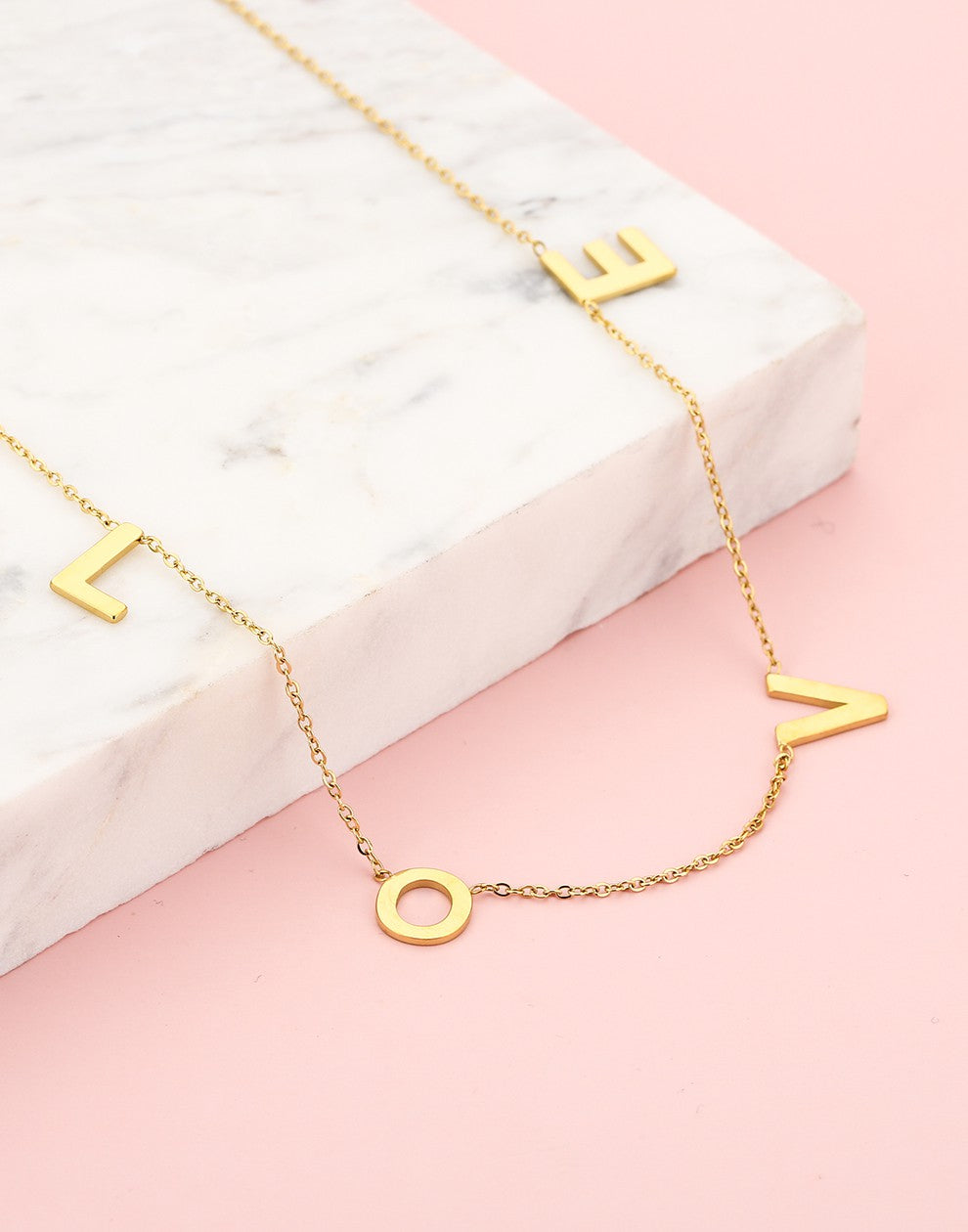 love ketting goudkleurig