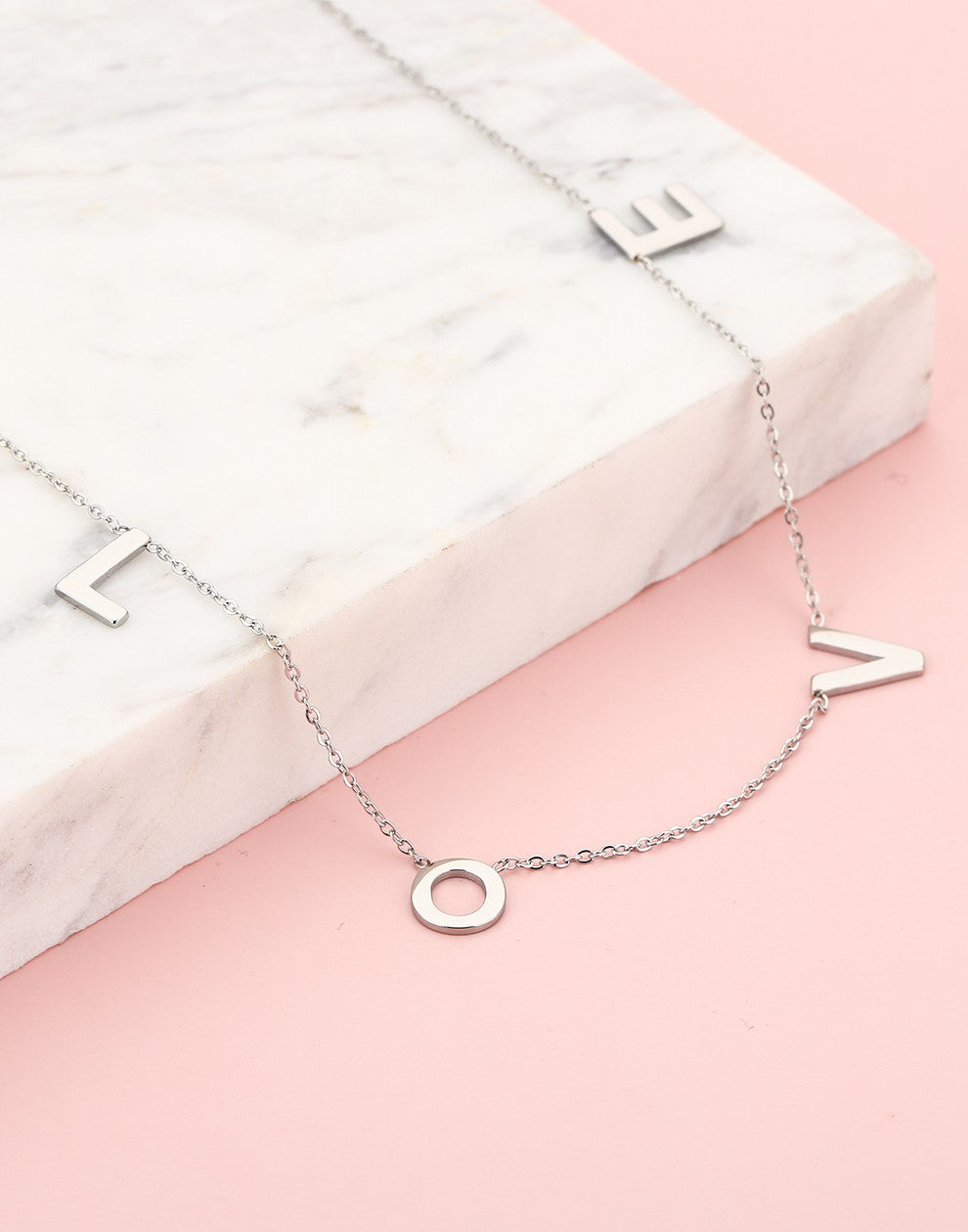 Love ketting zilverkleurig