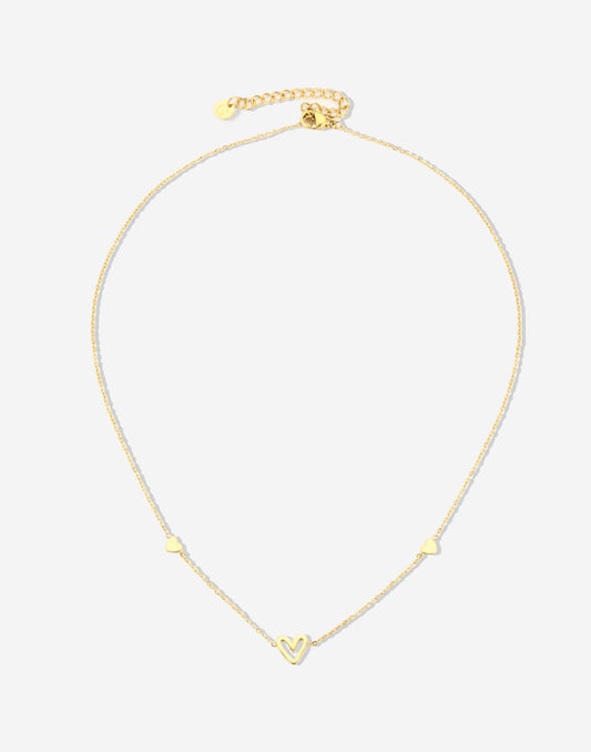 ketting speels hartje goudkleurig