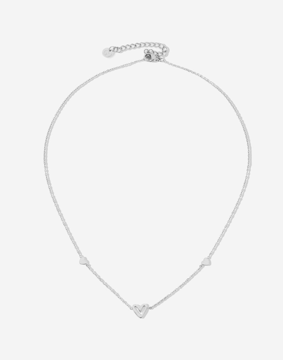 Ketting speels hartje zilverkleurig