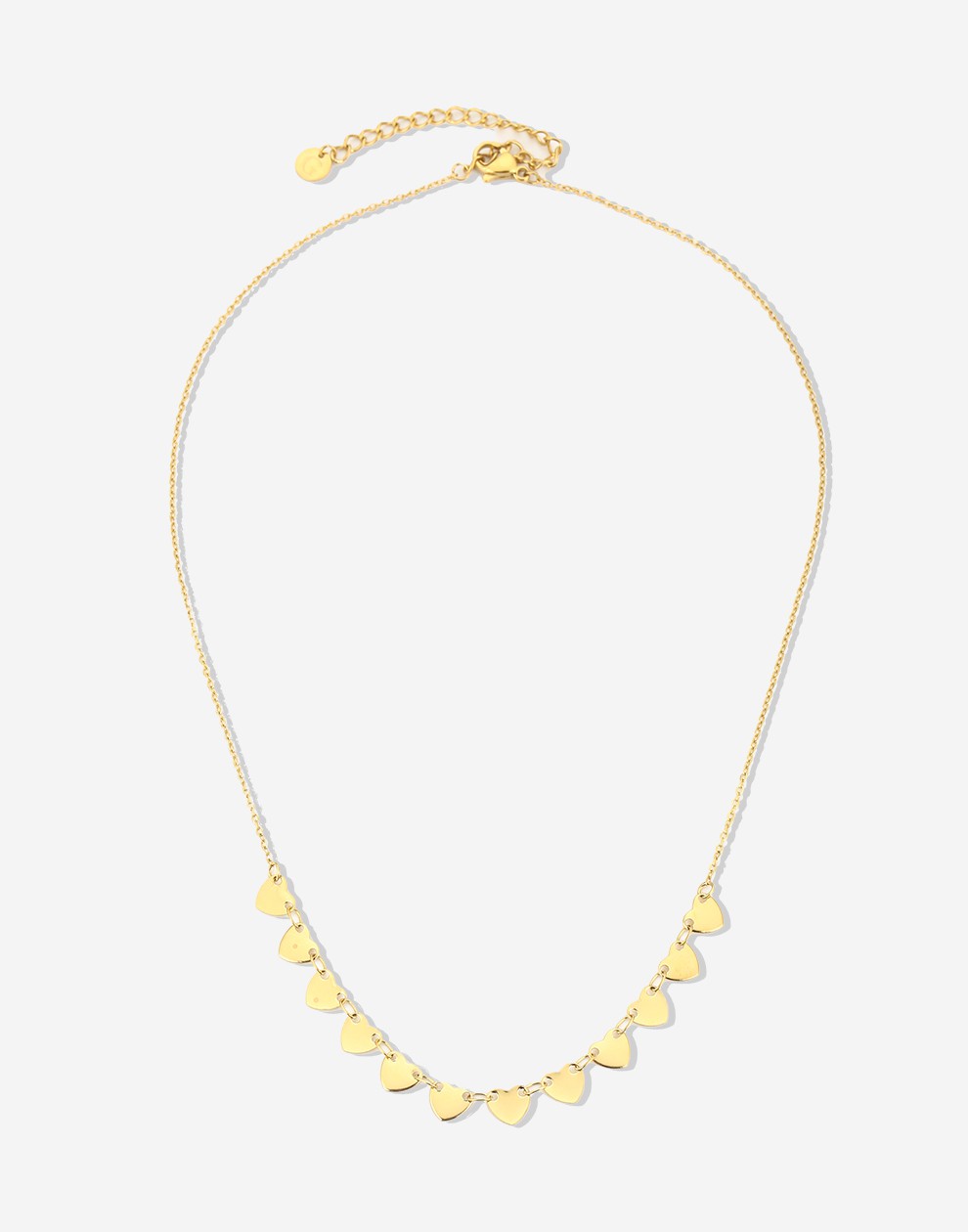 ketting hartjes pailletten goudkleurig