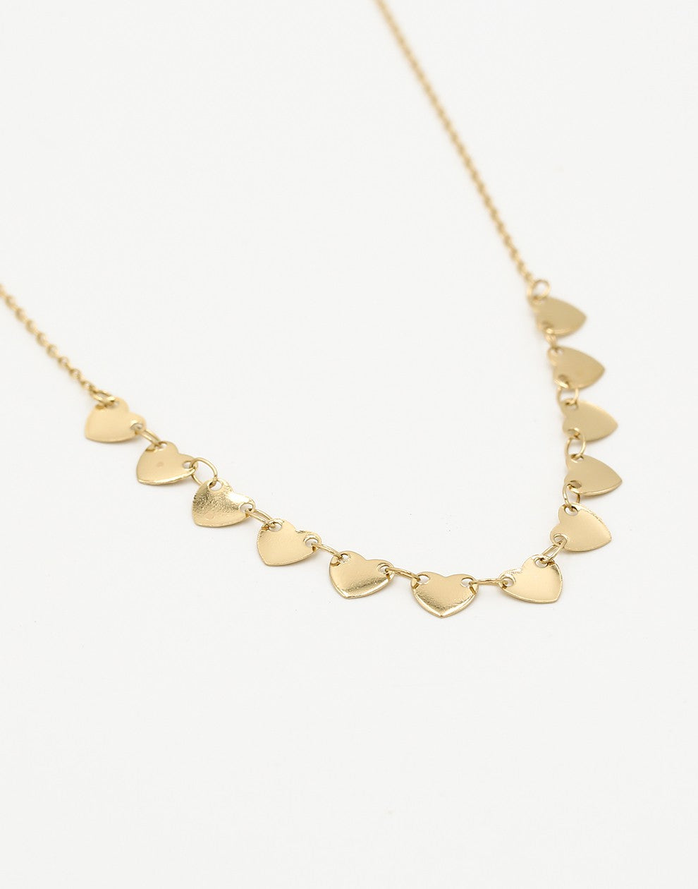 ketting hartjes pailletten goudkleurig