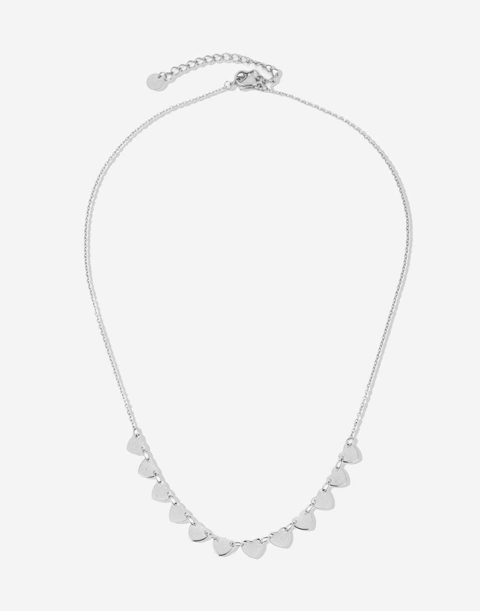 ketting hartjes pailletten zilverkleurig