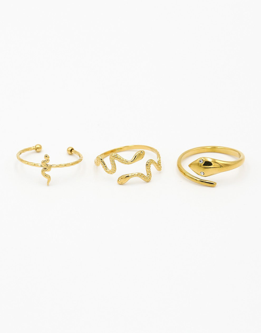 ringen set slang goudkleurig