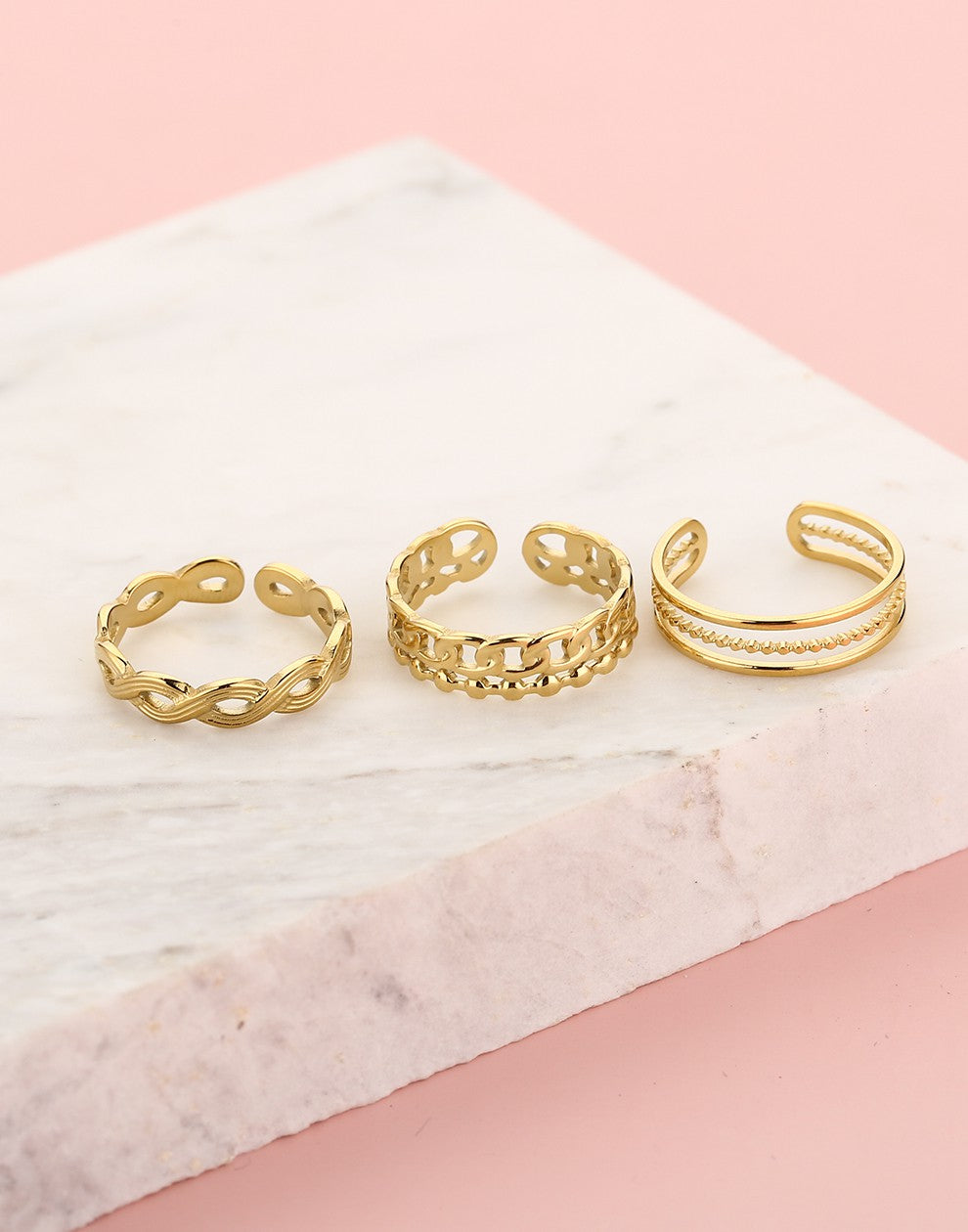 Ringen set goudkleurig