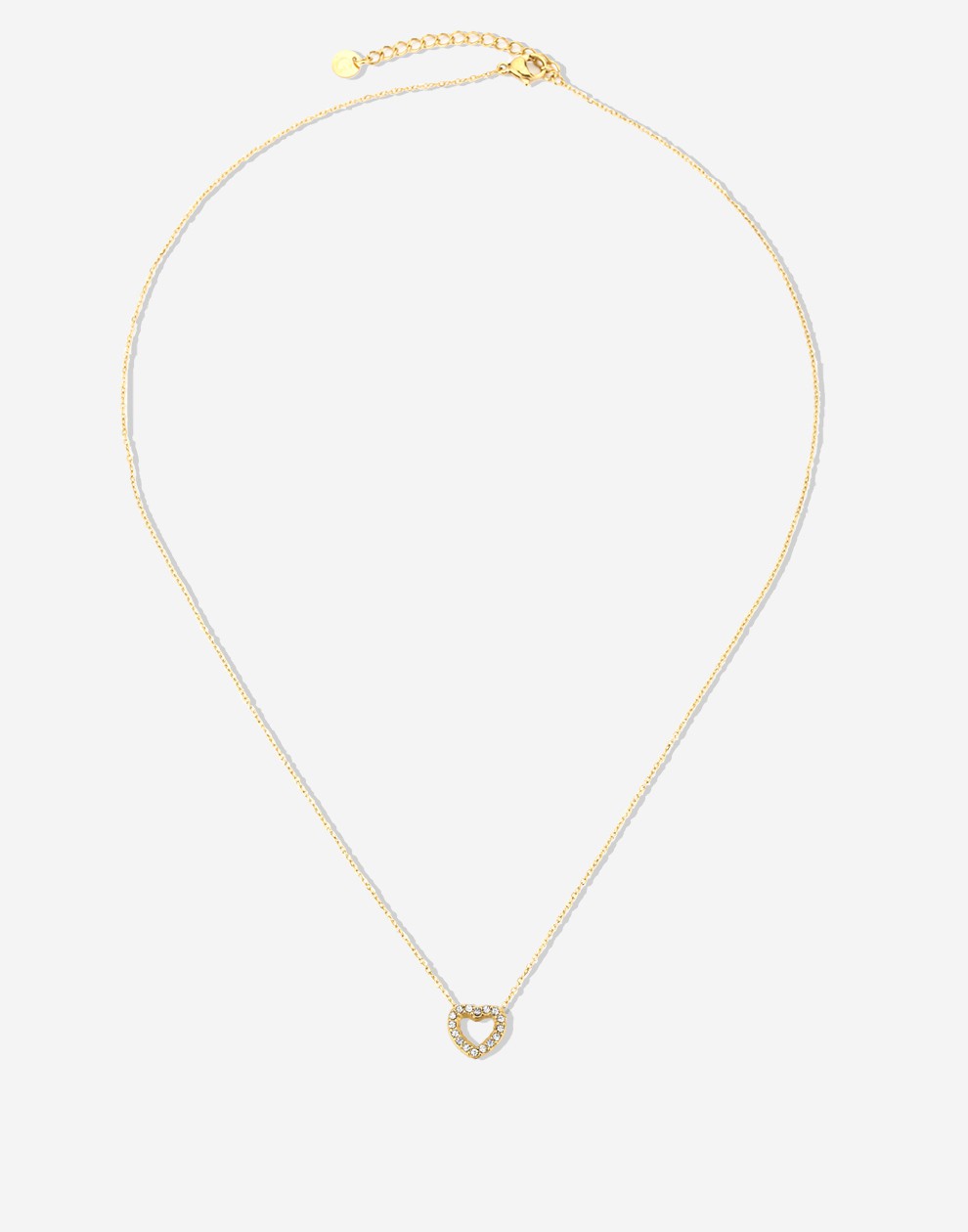 ketting hartje strass goudkleurig