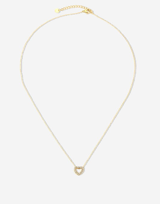 ketting hartje strass goudkleurig