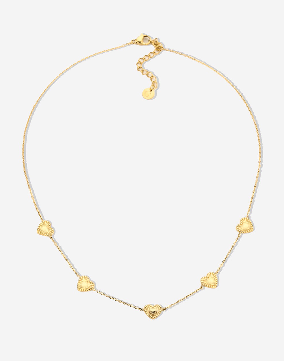 ketting vintage hartjes goudkleurig