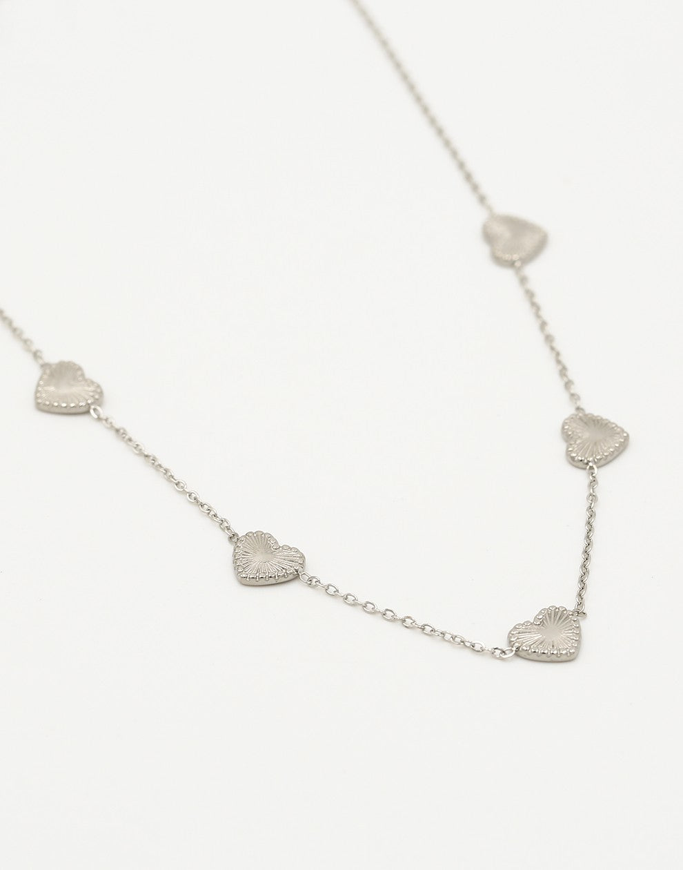 ketting vintage hartjes zilverkleurig