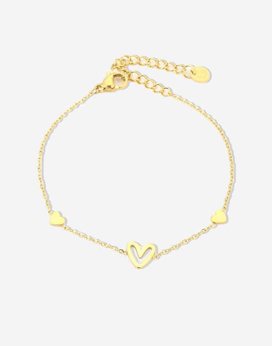 armband speels hartje goudkleurig