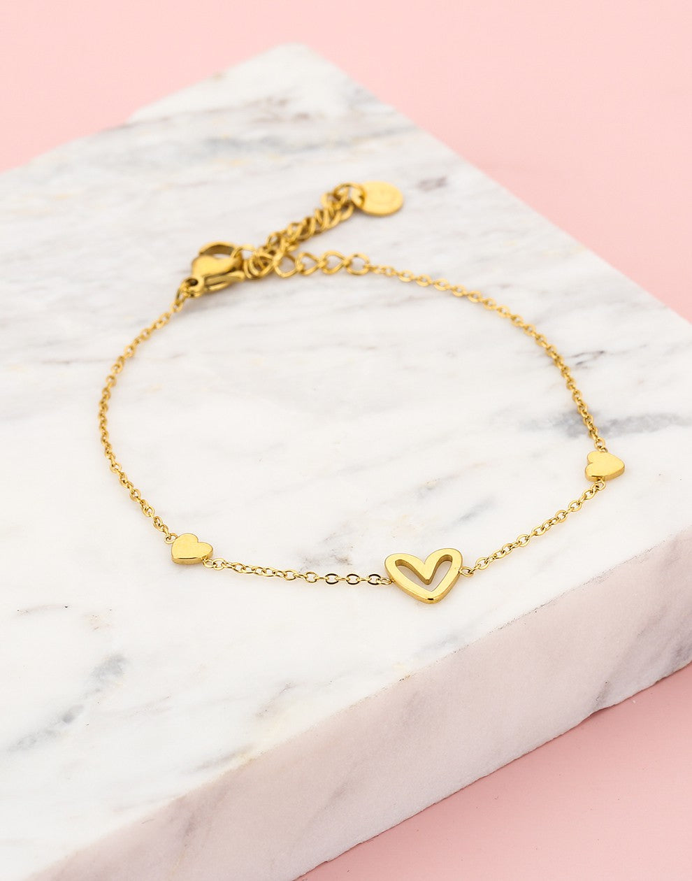 armband speels hartje goudkleurig