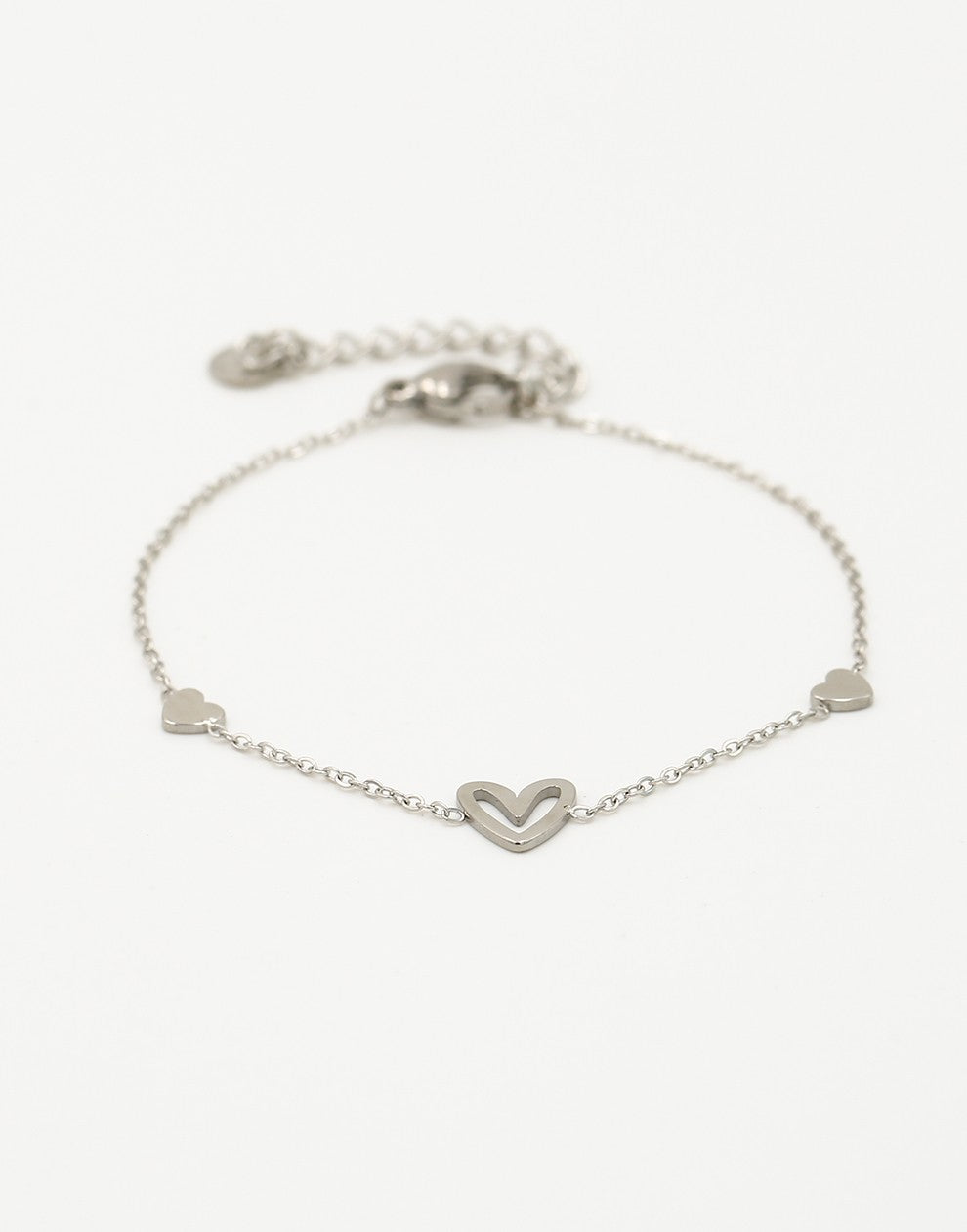armband speels hartje zilverkleurig