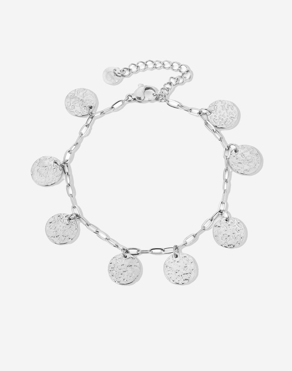 Armband muntjes zilverkleurig