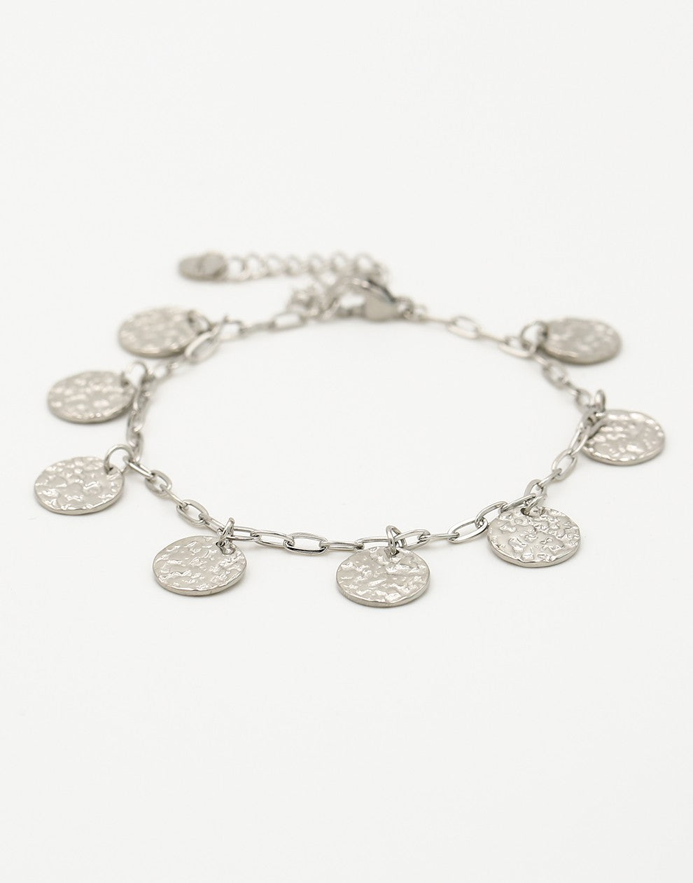 Armband muntjes zilverkleurig