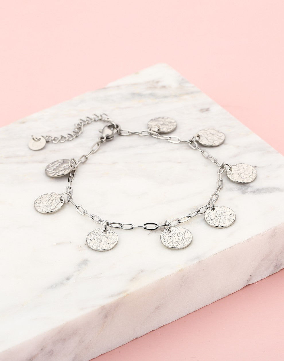 Bracelet with silver-colored coins