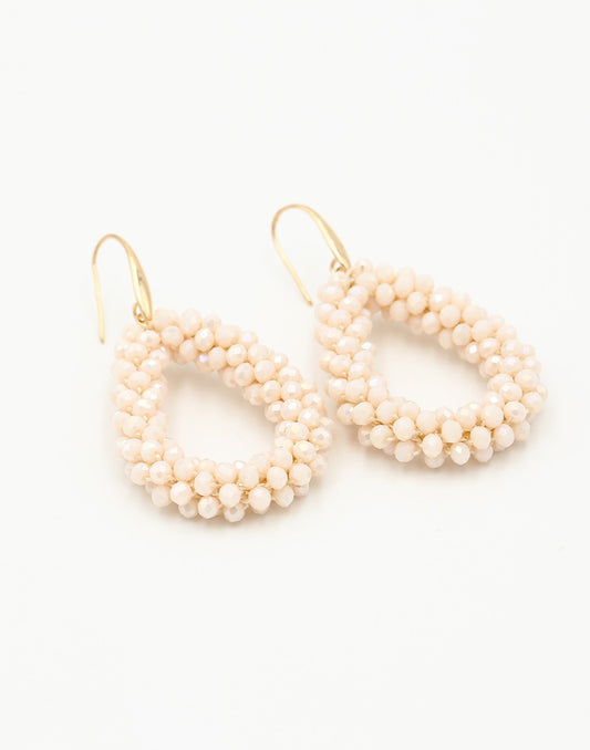 Druppel oorbellen beige