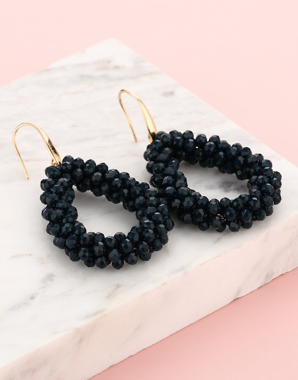 Dark blue drop earrings