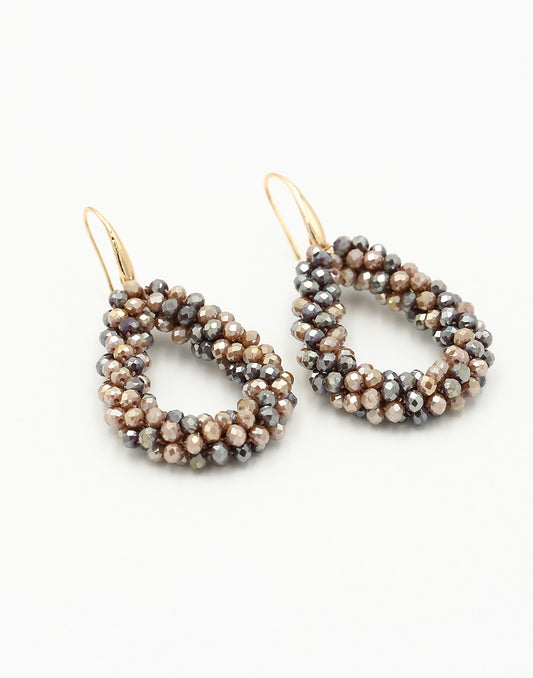 Druppel oorbellen khaki