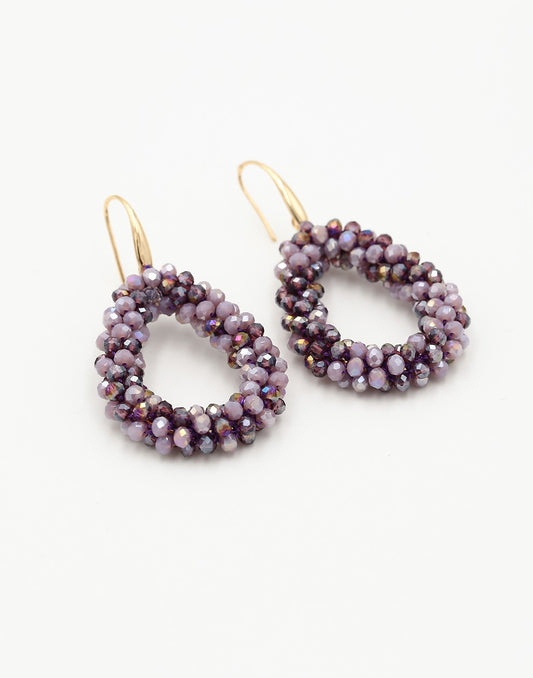 Druppel oorbellen paars