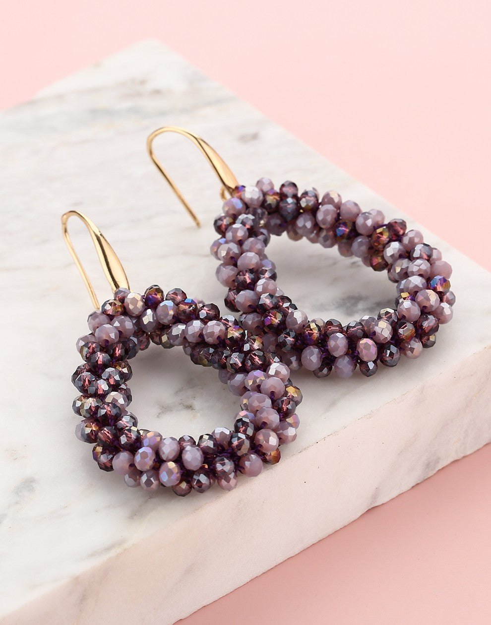 Druppel oorbellen paars