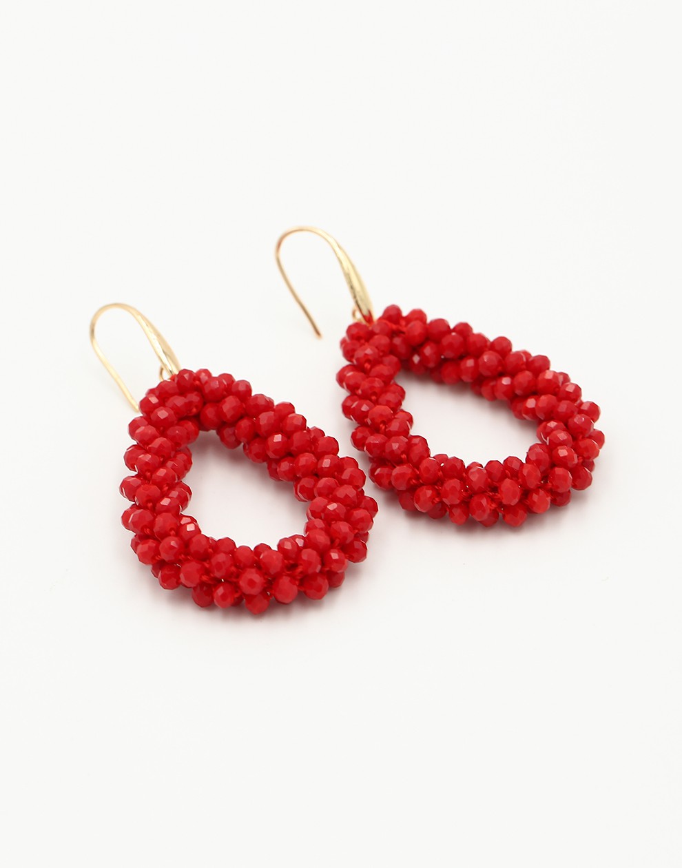 Druppel oorbellen rood