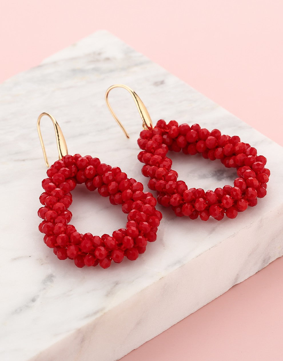 Druppel oorbellen rood