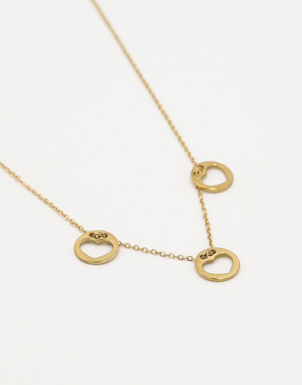 Ketting hartjes munten goudkleurig