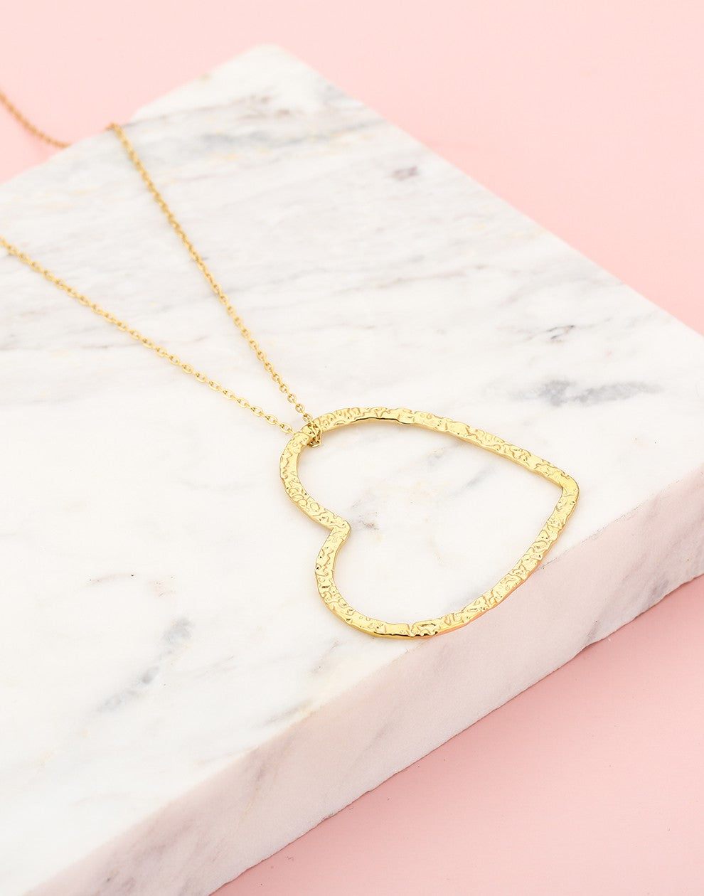 Ketting groot hart goudkleurig