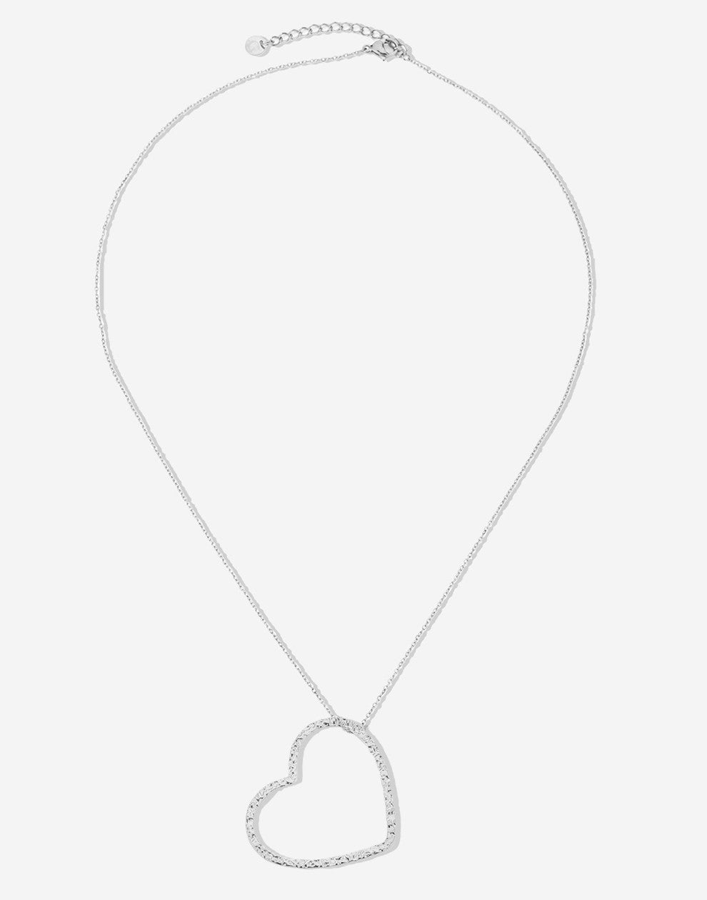 Ketting groot hart zilverkleurig