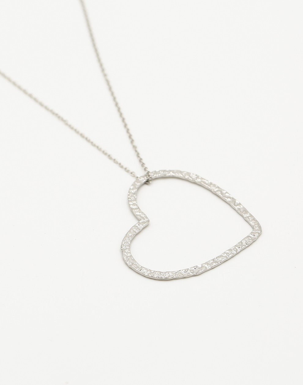 Ketting groot hart zilverkleurig