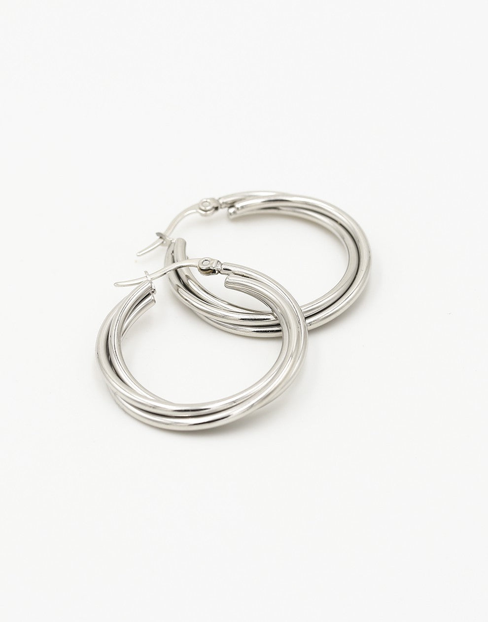 Triple earrings 30mm silver-colored