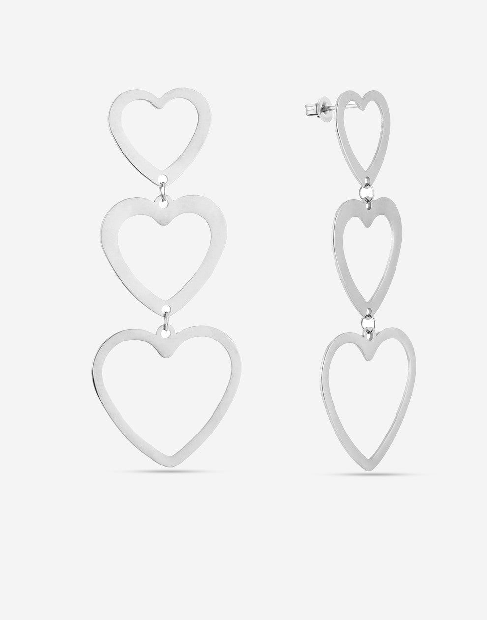 oorhangers open hartjes zilverkleurig