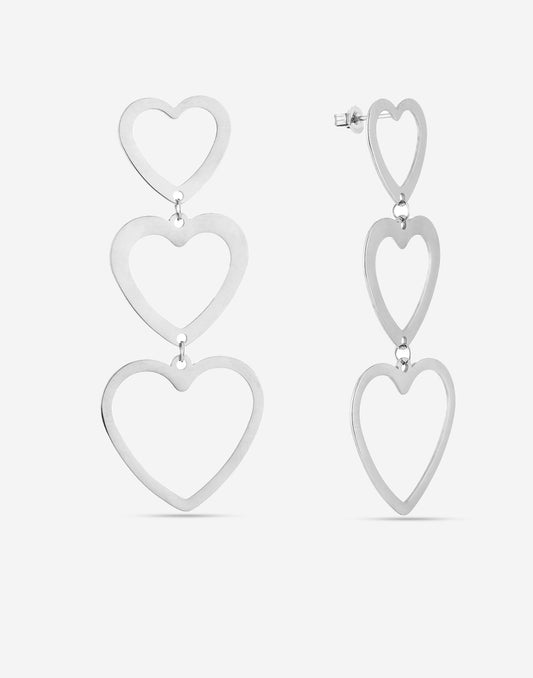 oorhangers open hartjes zilverkleurig