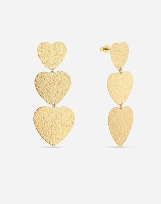 Oorhangers hartjes goudkleurig