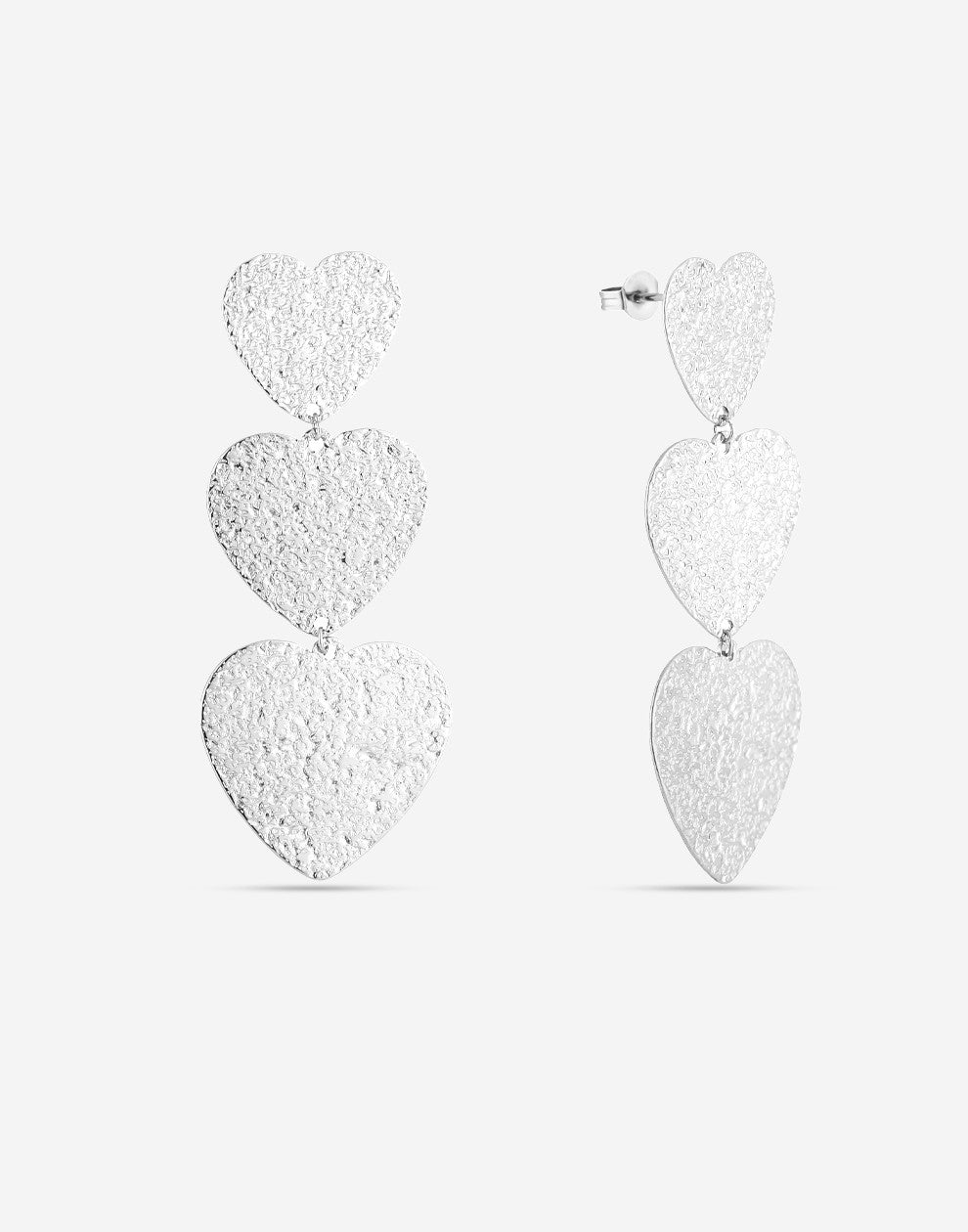 Oorhangers hartjes zilverkleurig