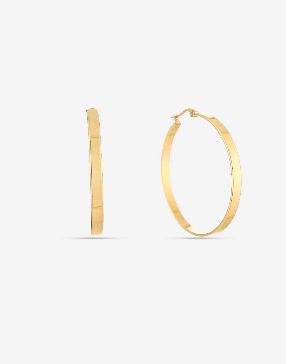 platte hoops 40mm goudkleurig