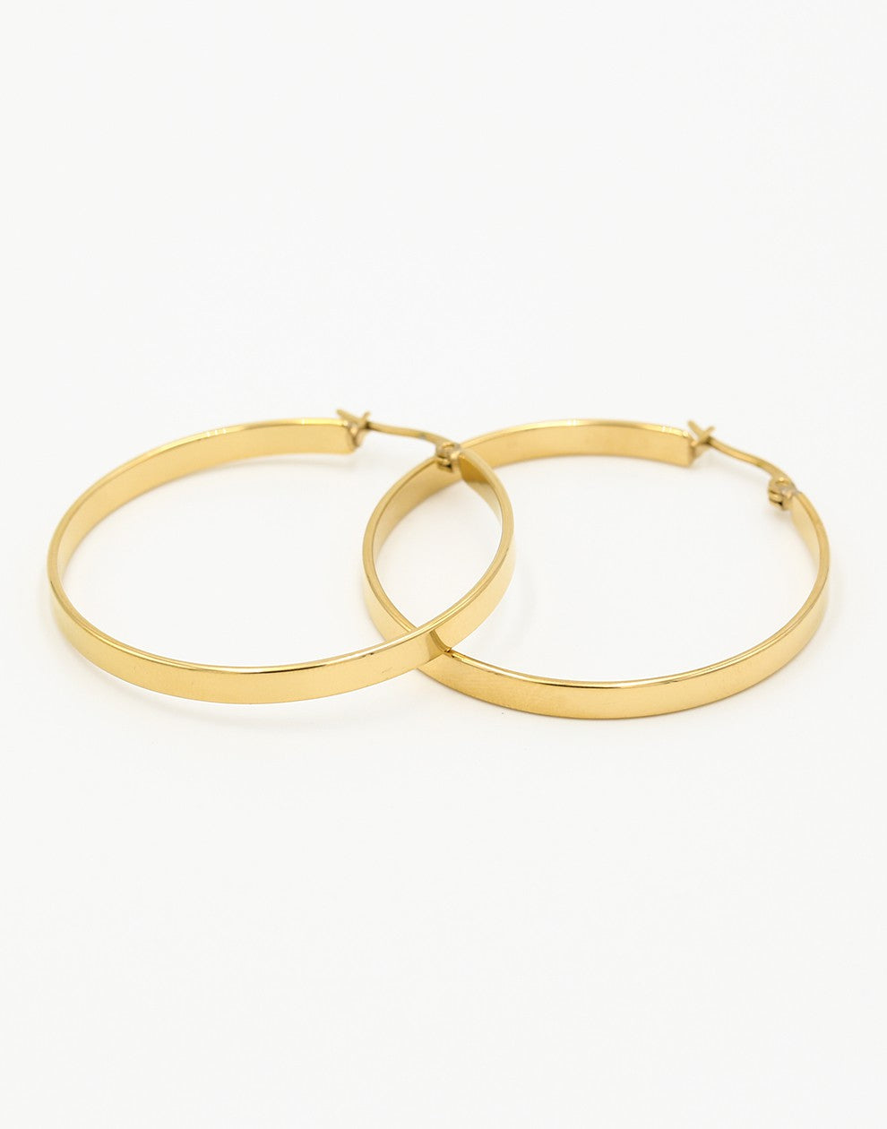 platte hoops 40mm goudkleurig