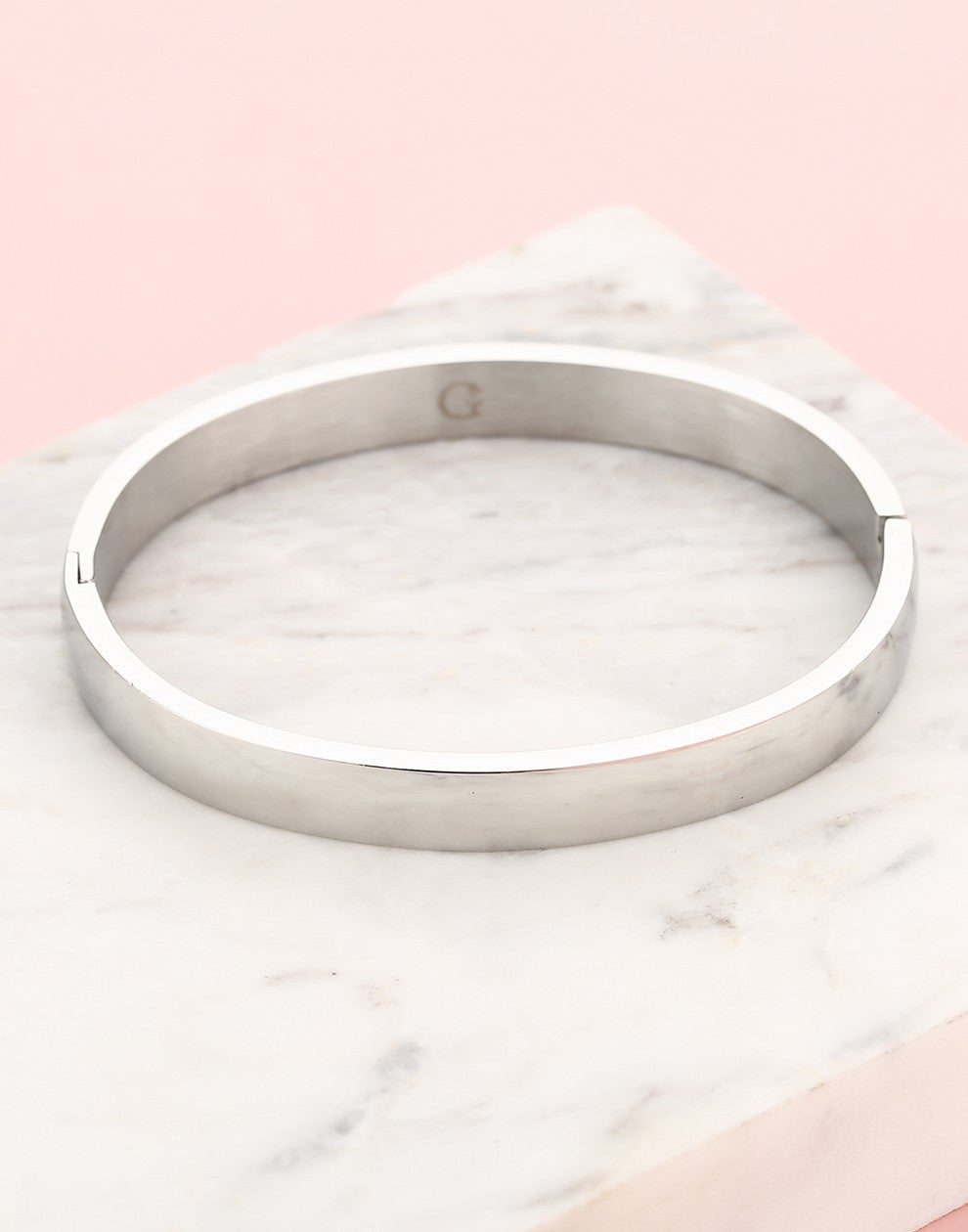Chunky bangle zilverkleurig