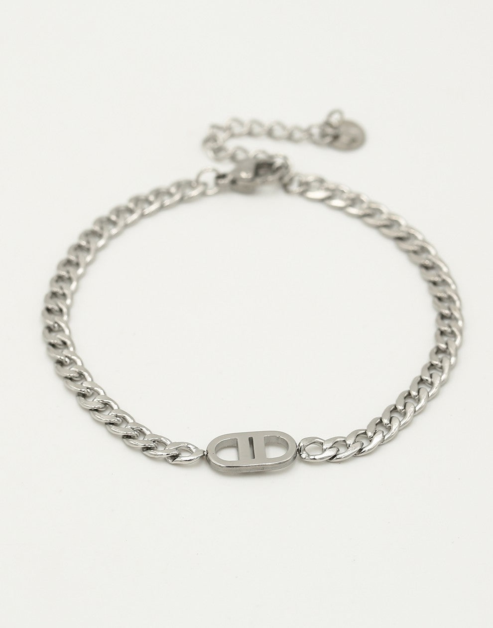 Schakelarmband met symbool zilverkleurig