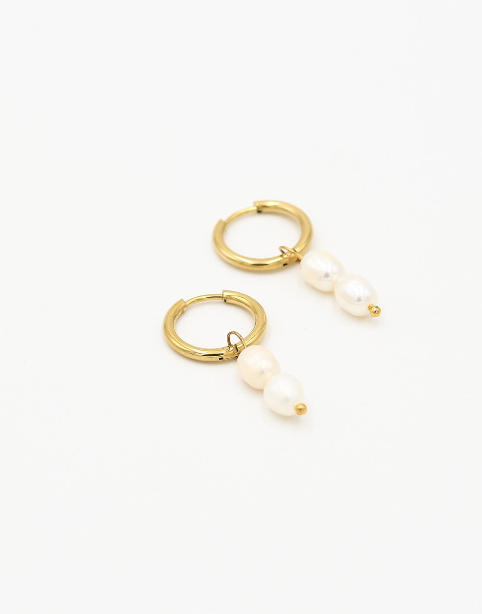 Oorringen parels goudkleurig