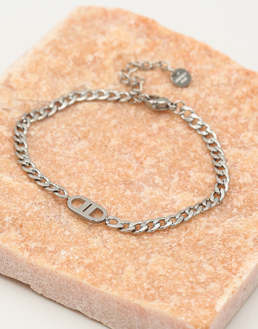 Schakelarmband met symbool zilverkleurig