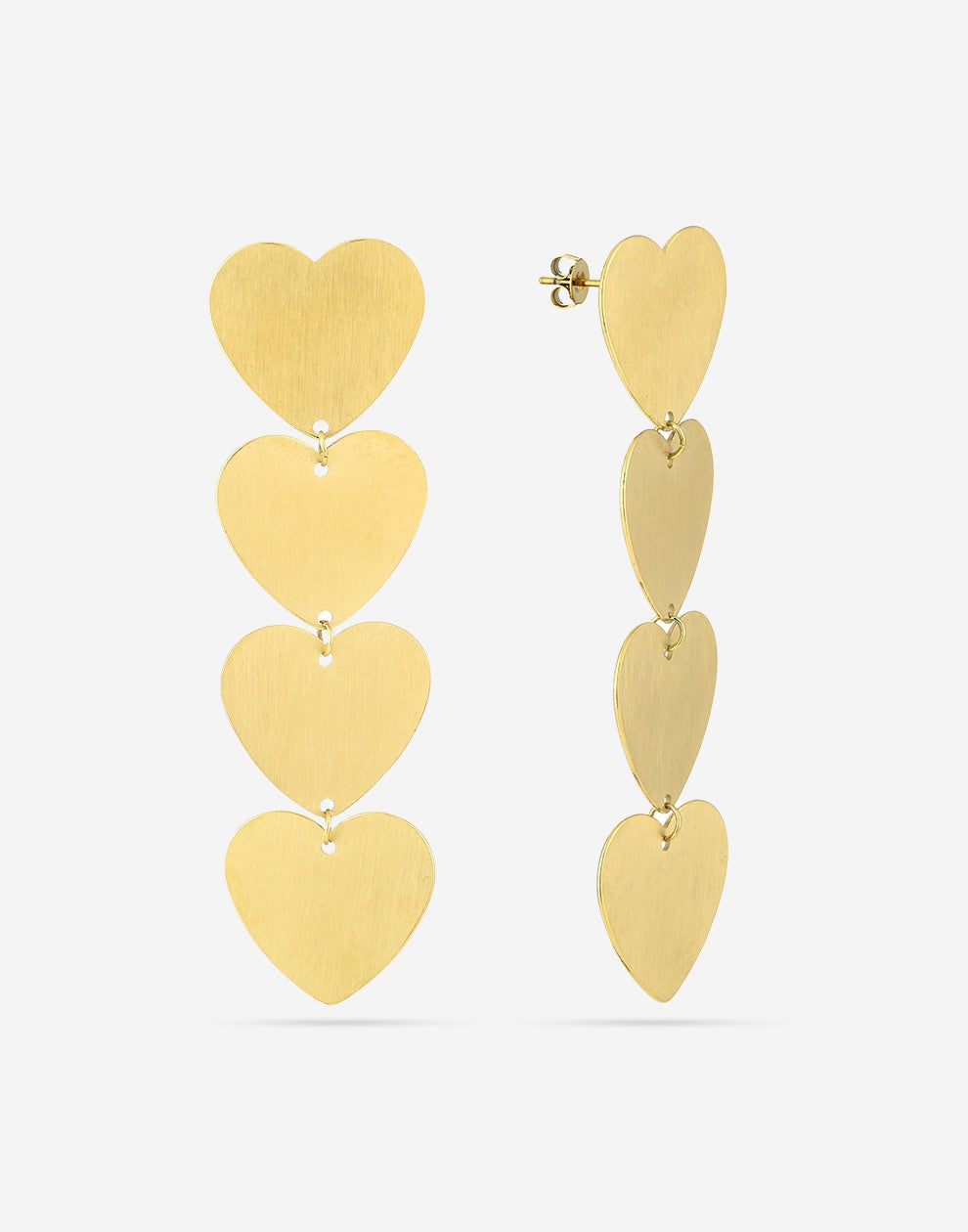 Earrings large hearts gold-colored