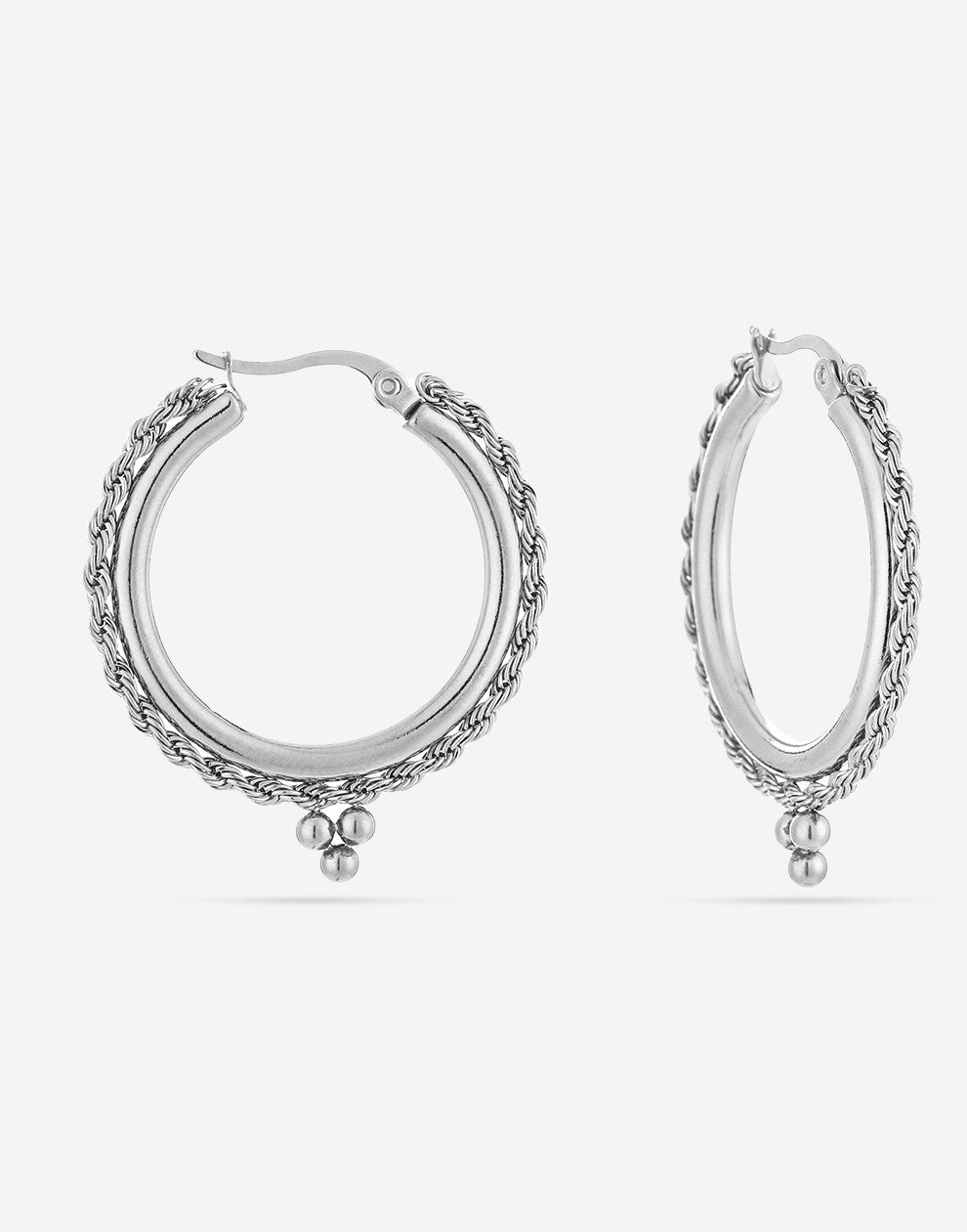 Hoops bali tribal zilverkleurig